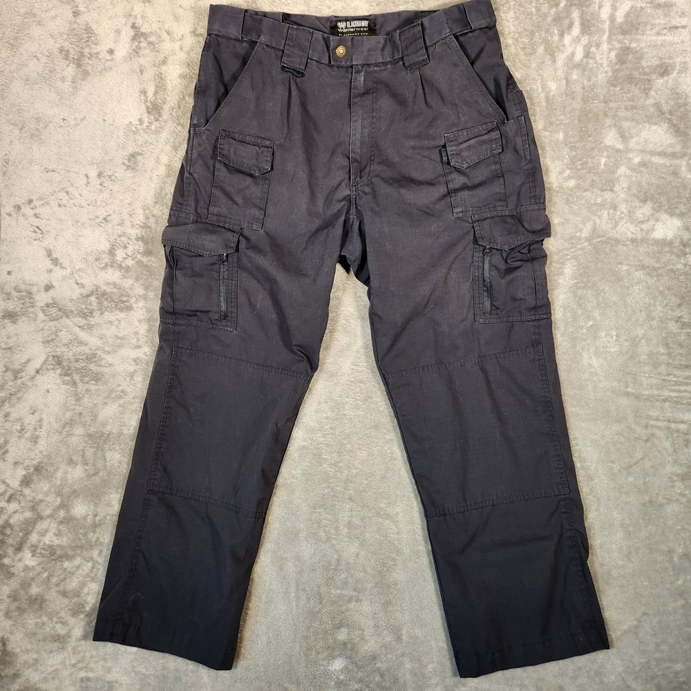 Blackhawk Tactical Cargo Pants Mens 36x30 Black Excellent Ripstop 86TP02 Duty
